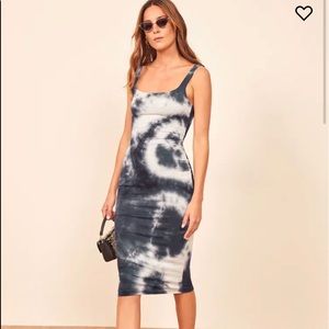 Reformation Aggie tie dye stretch dress